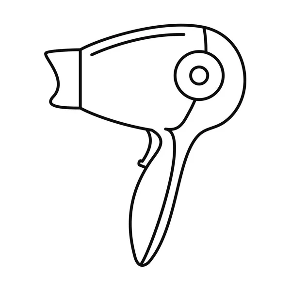 Icône de sèche-cheveux chaud, style contour — Image vectorielle