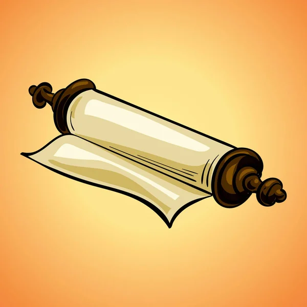 Papyrus laminé en bois icône, style dessin animé — Image vectorielle