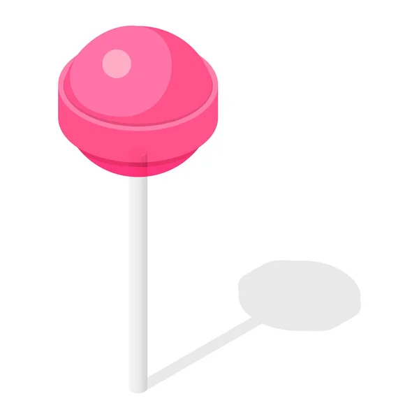 Pink lollipop icon, isometric style — Stock Vector