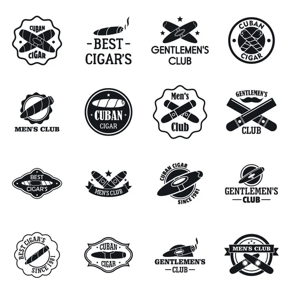 Conjunto de logotipo de cigarro, estilo simple — Archivo Imágenes Vectoriales