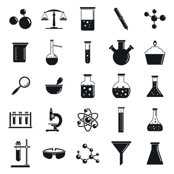 Conjunto Iconos Laboratorio Química Conjunto Simple Iconos Vectoriales Laboratorio Química — Vector de stock