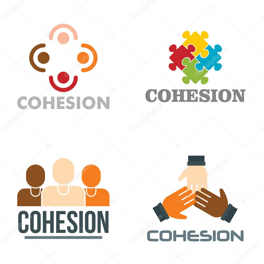 Cohesion logo set, flat style