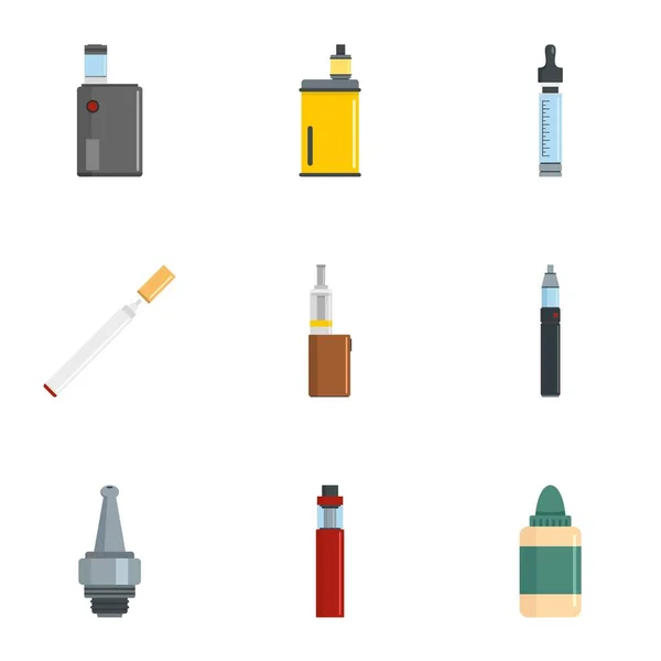 Elektronische Zigarette Icon Set, flachen Stil — Stockvektor