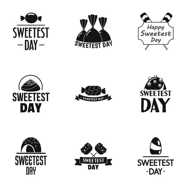 Sweet day logo set, simple style — Stock Vector