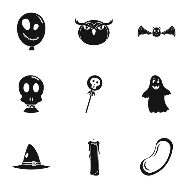 Halloween-Icon-Set, einfacher Stil — Stockvektor