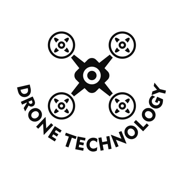 Drone technologie logo, eenvoudige stijl — Stockvector