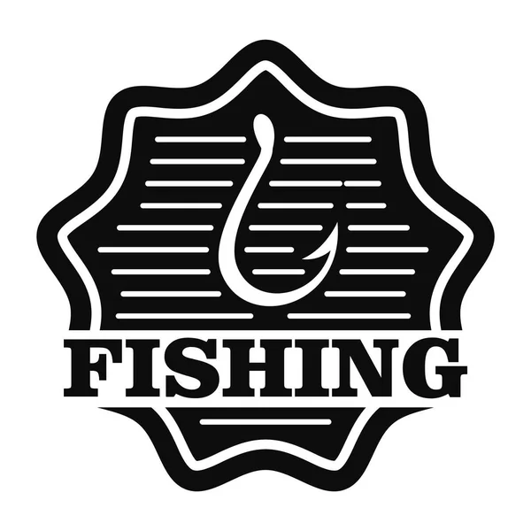 Класичний логотип рибальського гачка, простий стиль — стоковий вектор