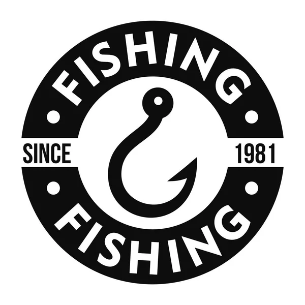 Логотип клубу рибальського гачка, простий стиль — стоковий вектор