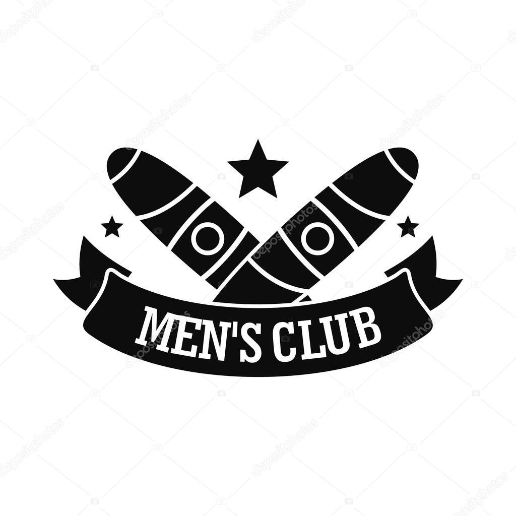 Men cigar club logo, simple style