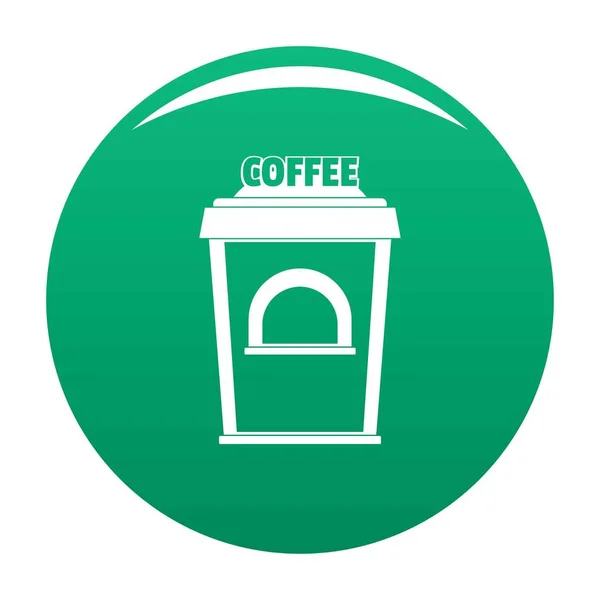 Café icono de venta verde vector — Archivo Imágenes Vectoriales