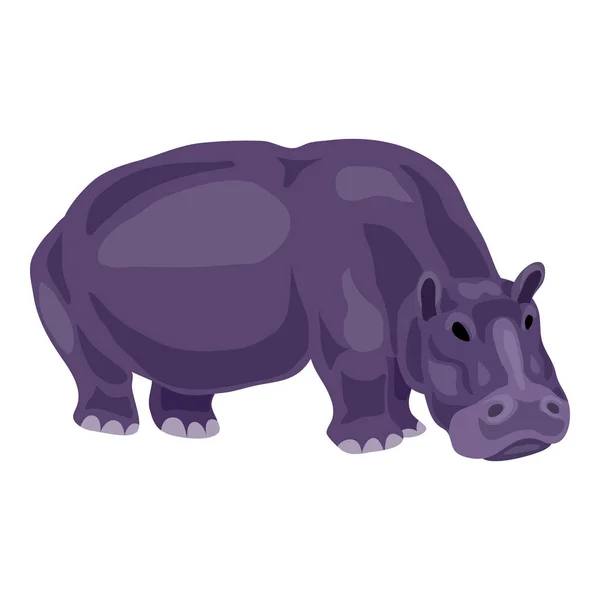 Icono de hipopótamo, estilo de dibujos animados — Vector de stock