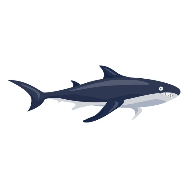 Icona di squalo, stile cartone animato — Vettoriale Stock