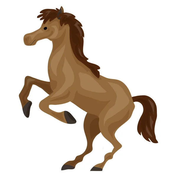 Icono de caballo marrón, estilo de dibujos animados — Vector de stock