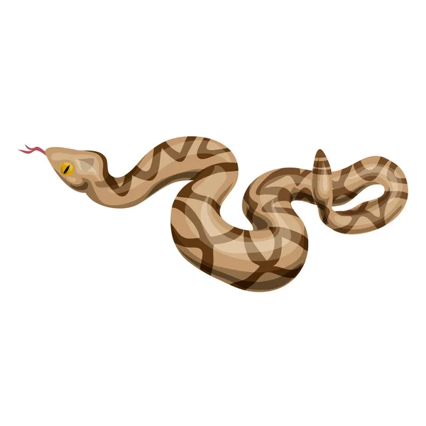 Icône serpent à sonnette, style dessin animé — Image vectorielle