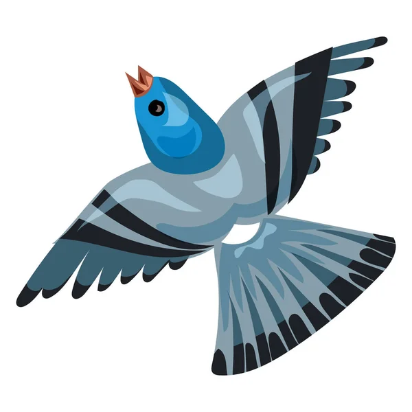 Icône de pigeon bleu, style dessin animé — Image vectorielle