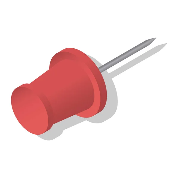 Sada ikon červená push pin, izometrický styl — Stockový vektor