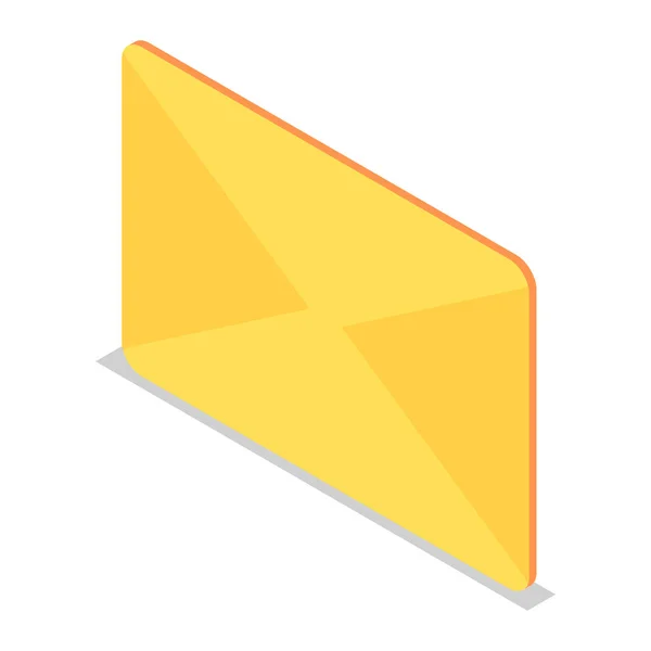 Conjunto de iconos de correo amarillo, estilo isométrico — Vector de stock