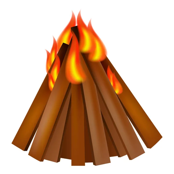 Tourist fire camp icon, realistic style — Stock Vector