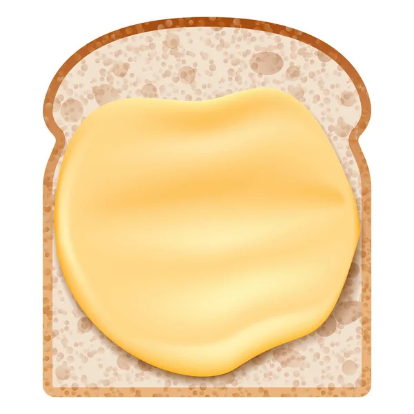 Vaj, a kenyér ikon, reális stílus — Stock Vector