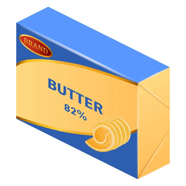 Icône de beurre commercial, style réaliste — Image vectorielle