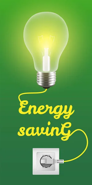 Fondo concepto de ahorro de energía, estilo realista — Archivo Imágenes Vectoriales