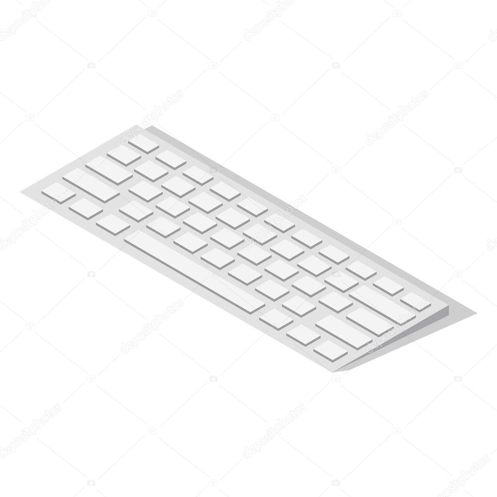 Keyboard icon set, isometric style
