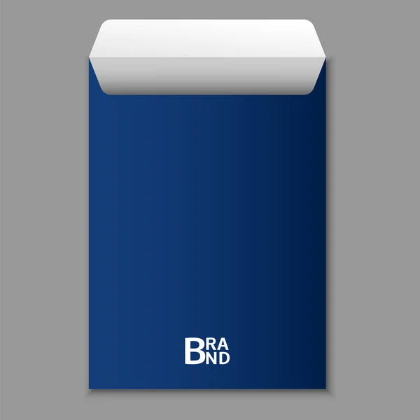 A4 青封筒のアイコン、現実的なスタイル — ストックベクタ