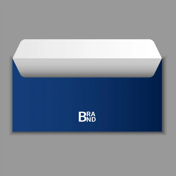 Aperto icona busta blu, stile realistico — Vettoriale Stock