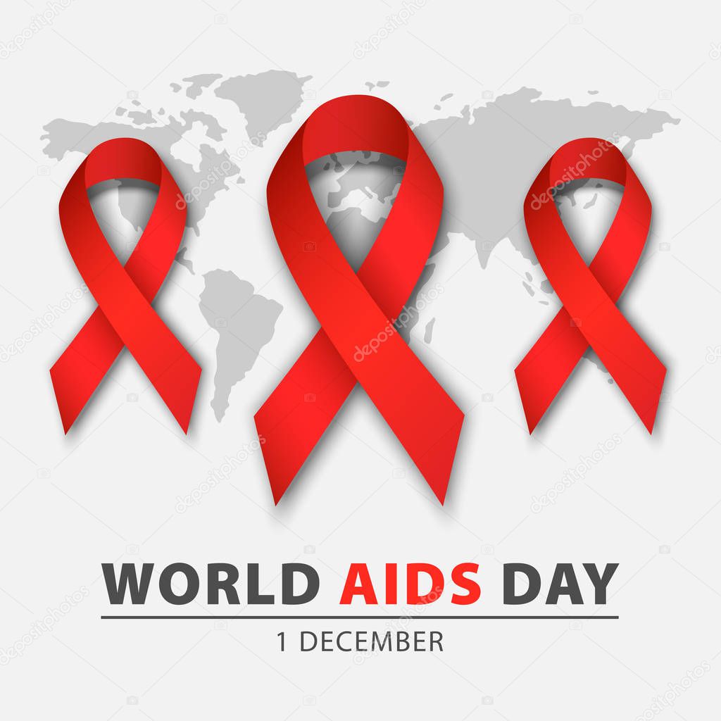 World aids day concept background, realistic style