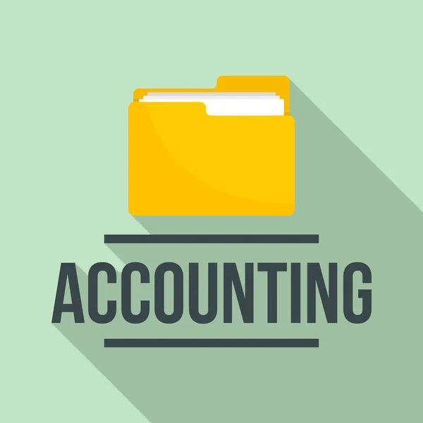 Logo du dossier comptable, style plat — Image vectorielle