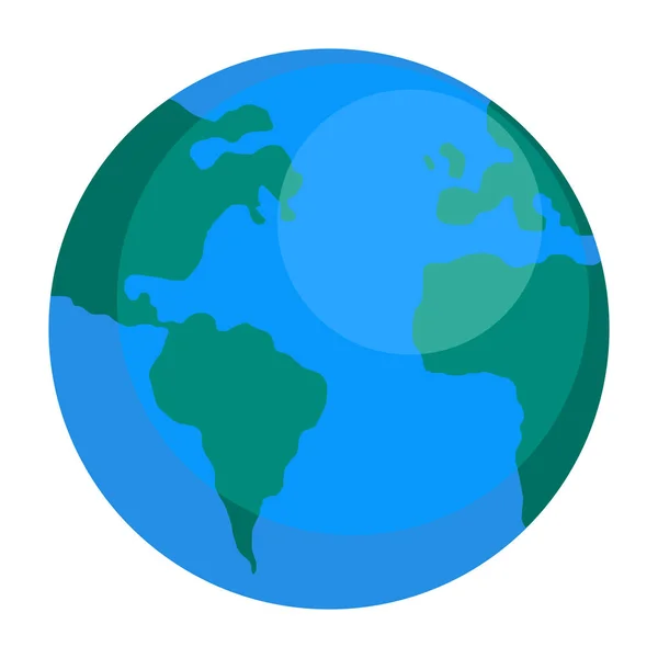 Aarde Wereldbolicoon, vlakke stijl — Stockvector