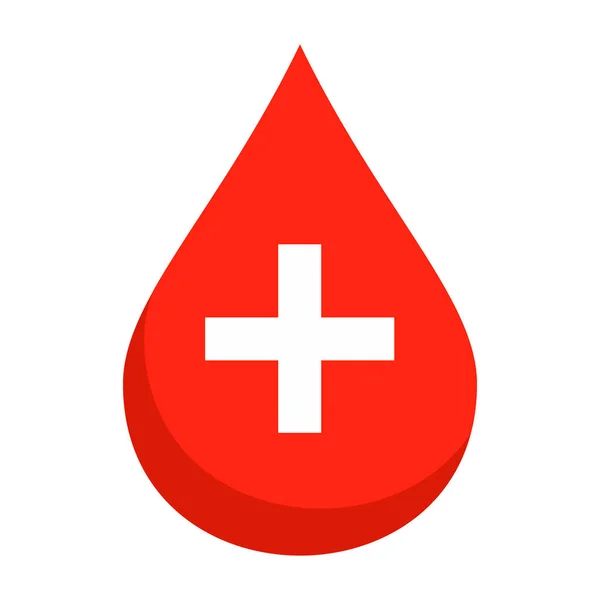 Медицинская икона капли крови, плоский стиль — стоковый вектор