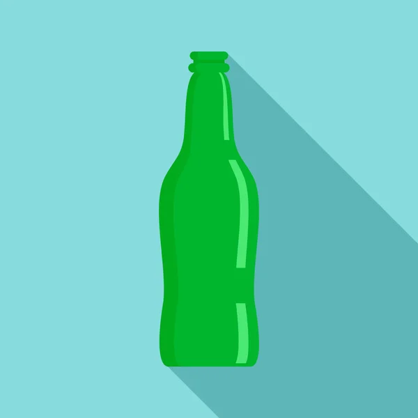 Ícone de garrafa de cerveja de vidro, estilo plano — Vetor de Stock