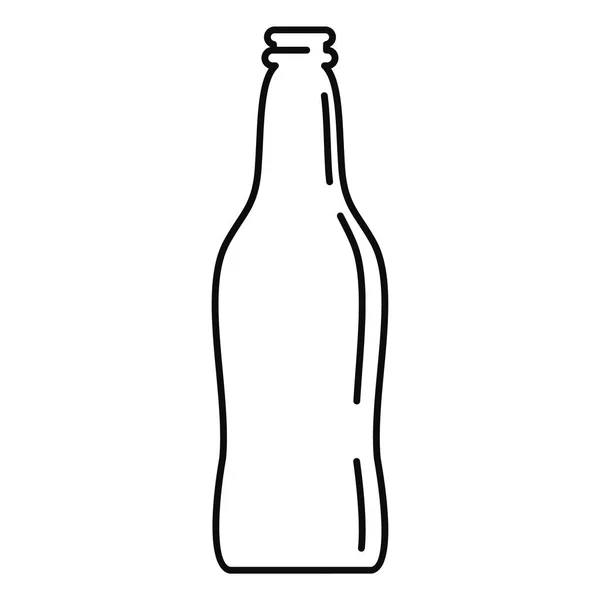 Icono de botella de cerveza de vidrio, estilo de esquema — Vector de stock