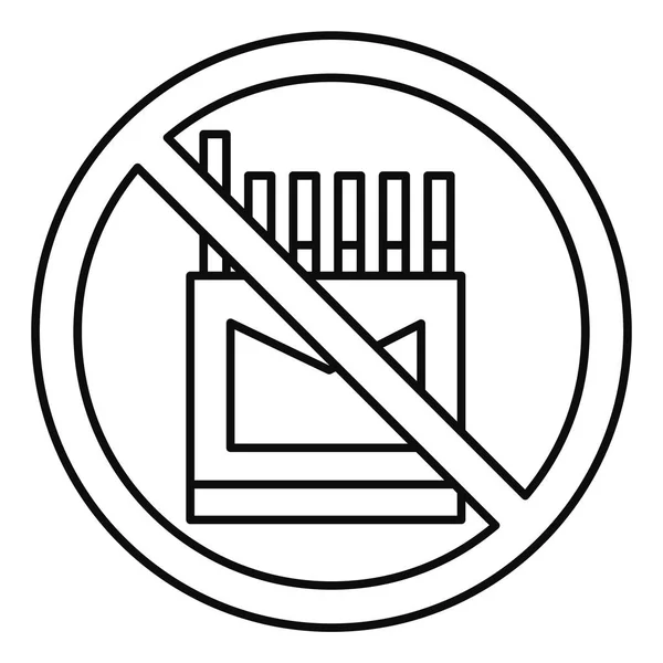 Geen sigaret pack pictogram, Kaderstijl — Stockvector