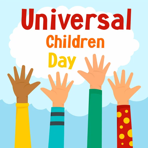 Latar belakang konsep hari anak-anak universal, gaya rata - Stok Vektor