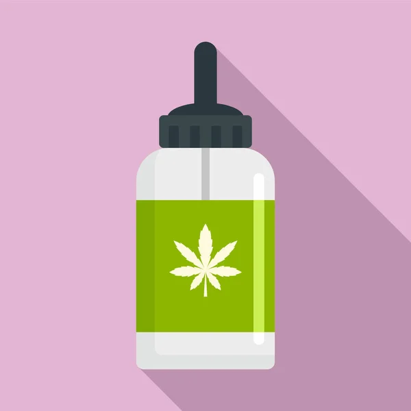 大麻医疗瓶图标, 扁平风格 — 图库矢量图片