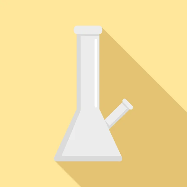 Ícone de frasco de cannabis química, estilo plano —  Vetores de Stock