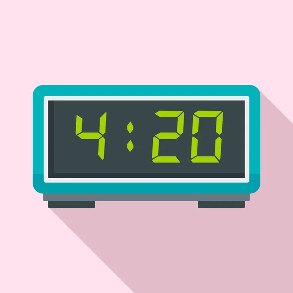 Zegar cyfrowy alarm ikona, płaski — Wektor stockowy
