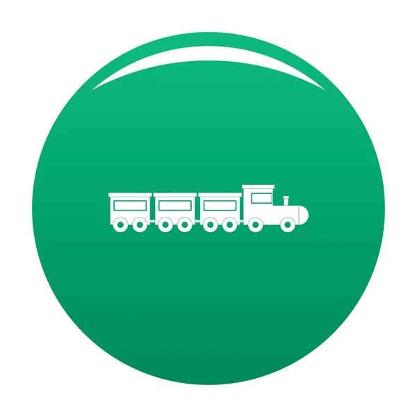 Juguete tren icono vector verde — Vector de stock