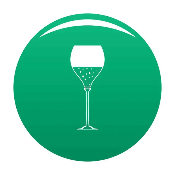 Wine glass icon vector green — Stock Vector