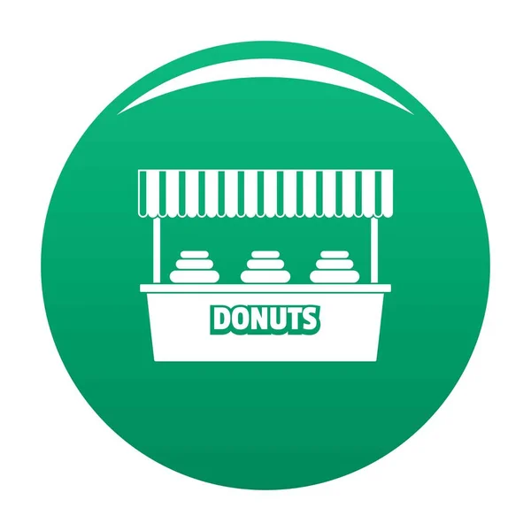 Donuts verkaufen Symbol-Vektor grün — Stockvektor