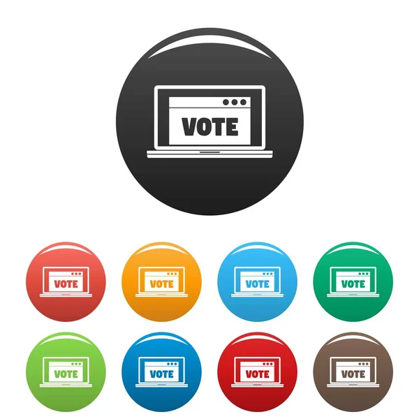Встановити колір піктограм голосування онлайн — стоковий вектор