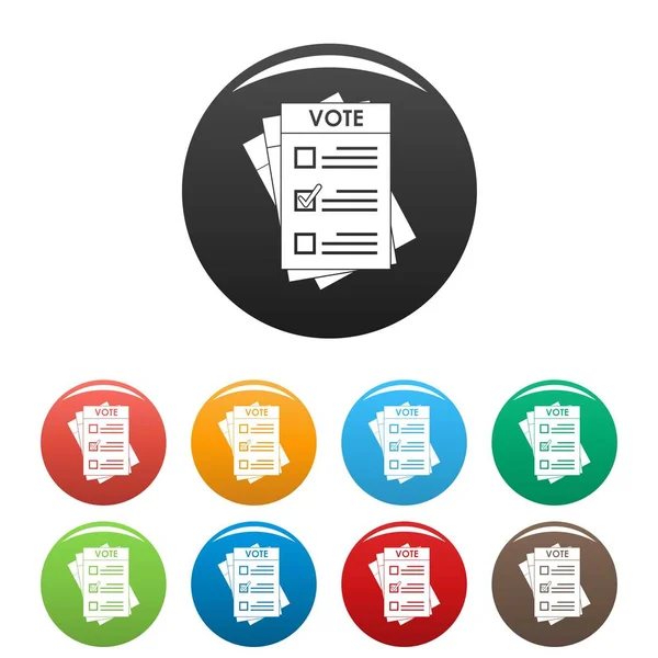 Elezione icone carta impostare il colore — Vettoriale Stock