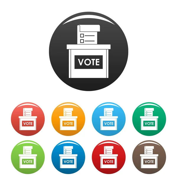 Votar ícones caixa de eleição definir cor —  Vetores de Stock