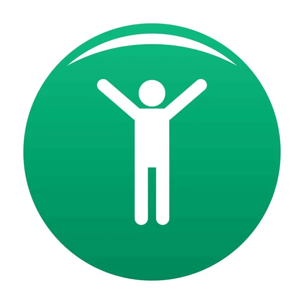 Vara figura stickman ícone vetor verde — Vetor de Stock
