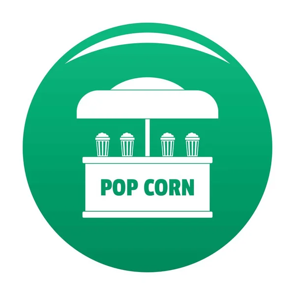 Pop maíz venta icono vector verde — Vector de stock