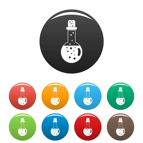 Chemie-Trank-Symbole setzen Farbe — Stockvektor