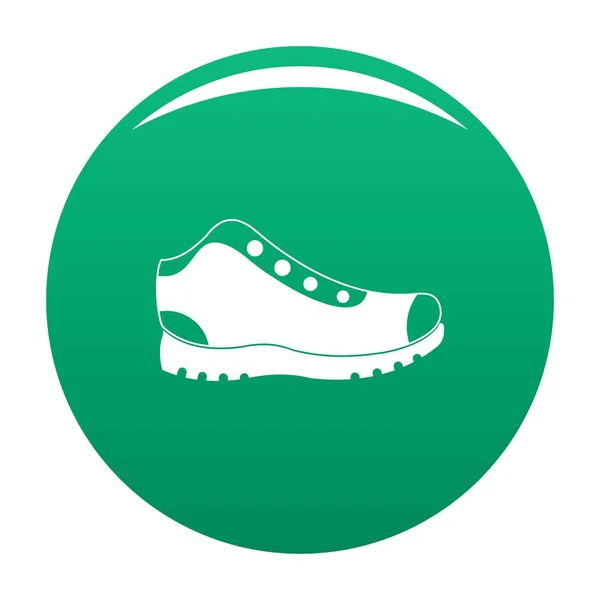 Escursionismo stivali icona vettore verde — Vettoriale Stock