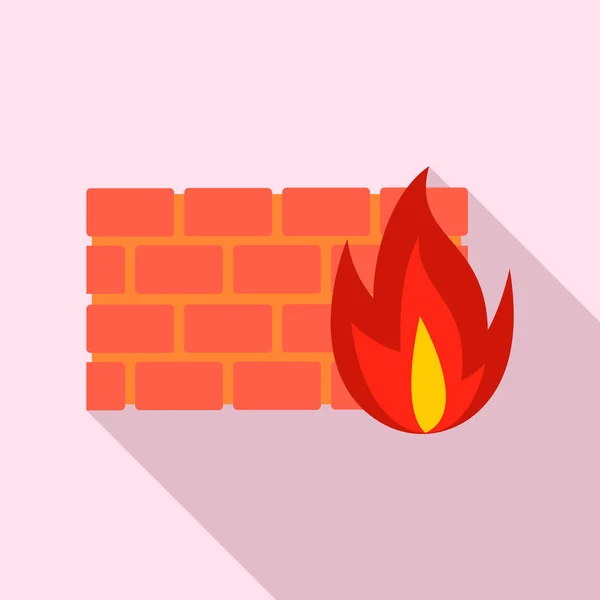 Pictogram van de firewall, vlakke stijl — Stockvector